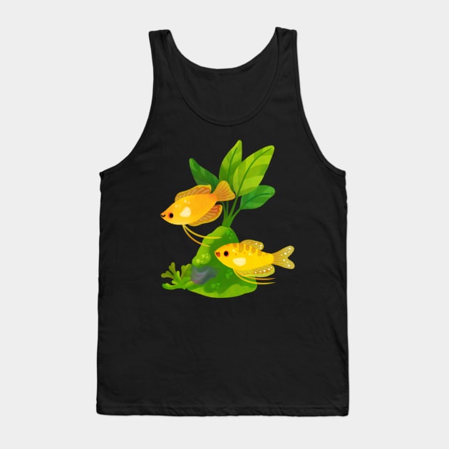 Freshwater fish and plants - Gourami Tank Top by pikaole